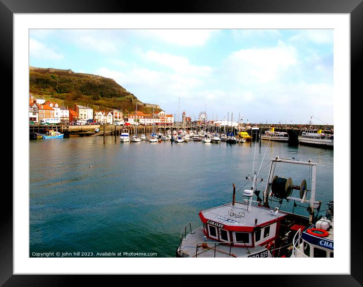 The Harbour, Scarborough, Yorkshire. Framed Mounted Print by john hill