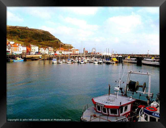 The Harbour, Scarborough, Yorkshire. Framed Print by john hill