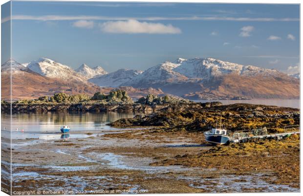 Isle of Skye Sound of Sleat Knoydart View Scotland Canvas Print by Barbara Jones