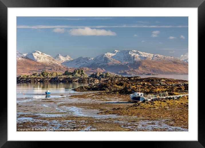 Isle of Skye Sound of Sleat Knoydart View Scotland Framed Mounted Print by Barbara Jones