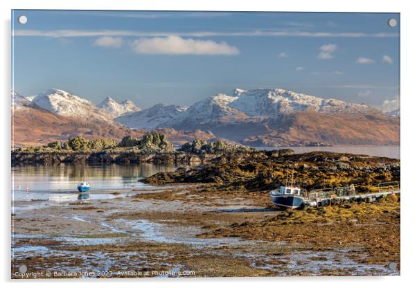 Isle of Skye Sound of Sleat Knoydart View Scotland Acrylic by Barbara Jones