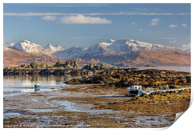 Isle of Skye Sound of Sleat Knoydart View Scotland Print by Barbara Jones