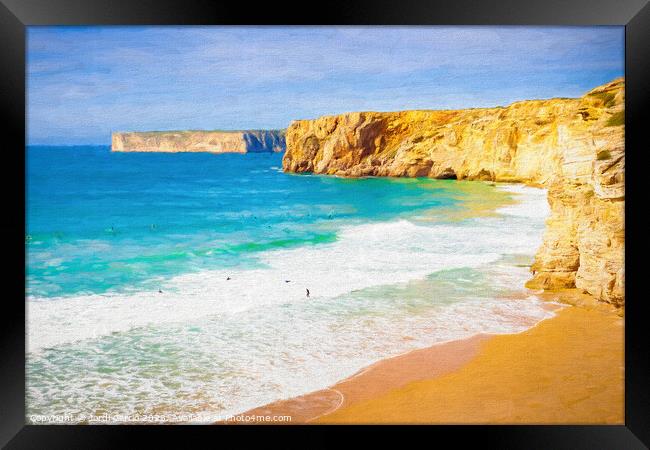 Cliffs of the coast of Sagres, Algarve - 2 - Picturesque Edition Framed Print by Jordi Carrio