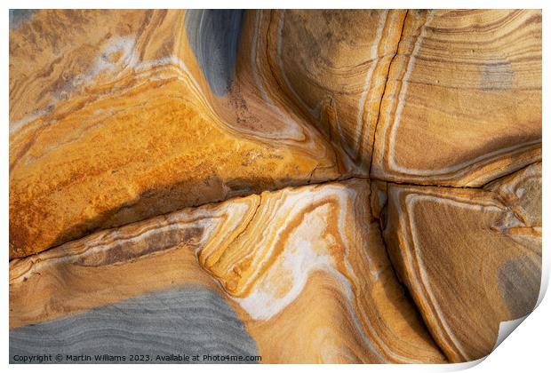 Rock patterns 1 - Scarborough Print by Martin Williams