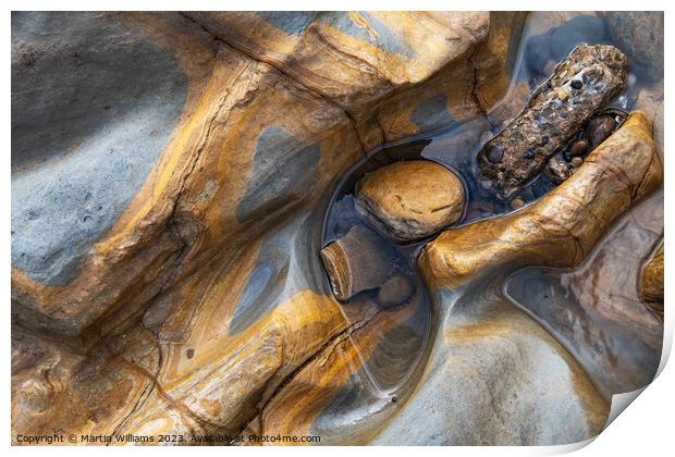 Rock Patterns 3 - Scarborough Print by Martin Williams