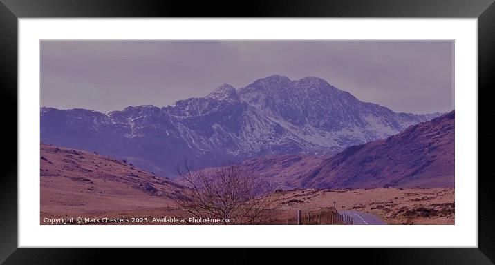 Snowdonia in winter Framed Mounted Print by Mark Chesters