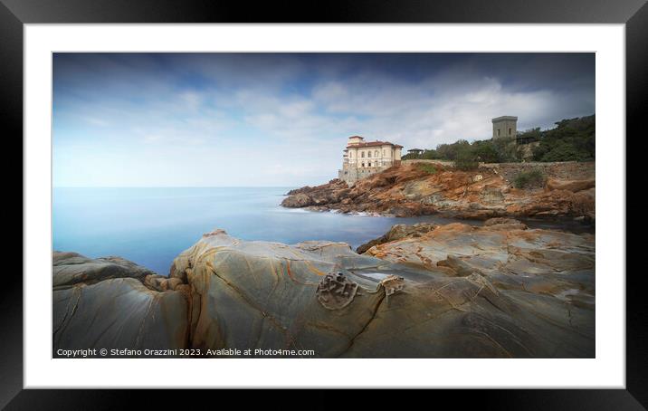 Boccale castle on the rocks. Livorno, Tuscany, Italy. Framed Mounted Print by Stefano Orazzini