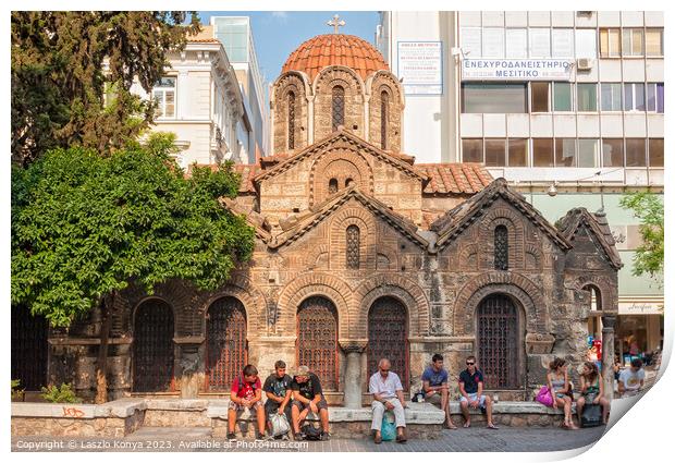 Kapnikarea Church - Athens Print by Laszlo Konya