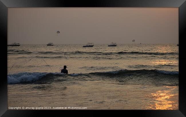 fisherman Framed Print by anurag gupta