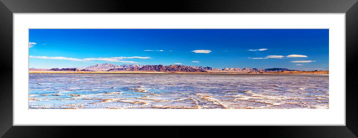 Panoramic view of the Salton sea California America Framed Mounted Print by Spotmatik 