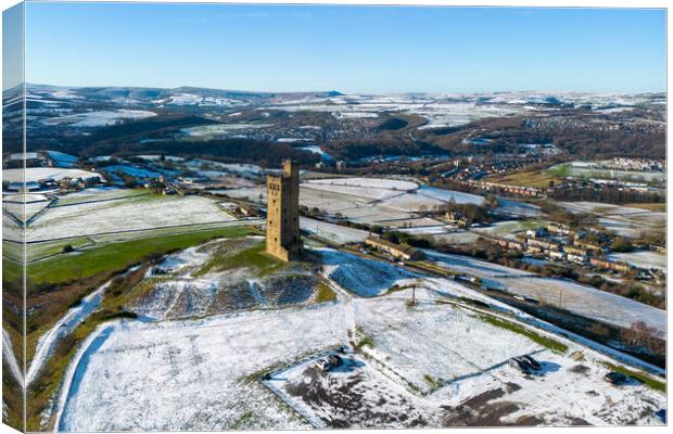Castle Hill Huddersfield Viewsv Canvas Print by Apollo Aerial Photography