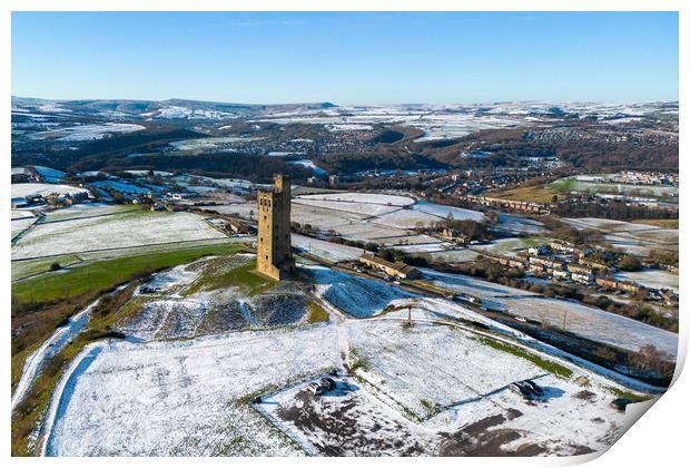 Castle Hill Huddersfield Viewsv Print by Apollo Aerial Photography