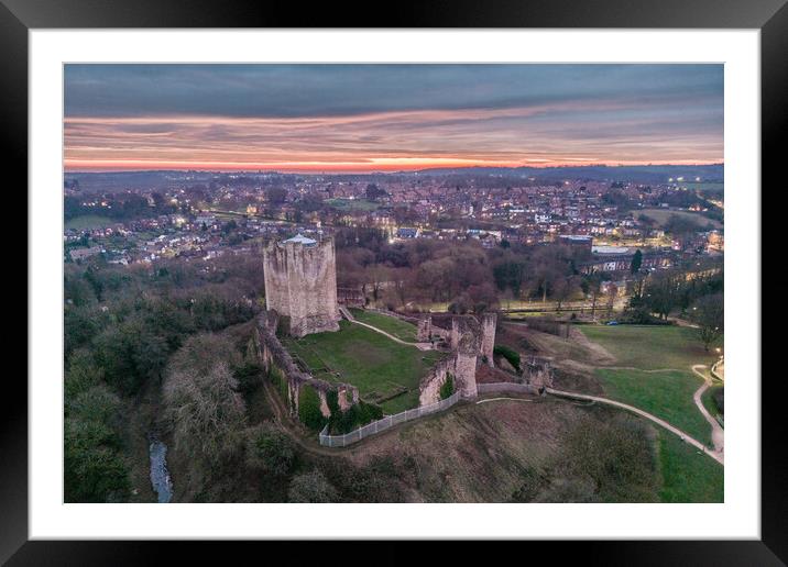 Conisbrough Castle Sunrise Framed Mounted Print by Apollo Aerial Photography