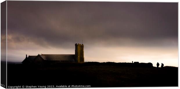 Parish Church of Saint Materiana at Tintagel Canvas Print by Stephen Young