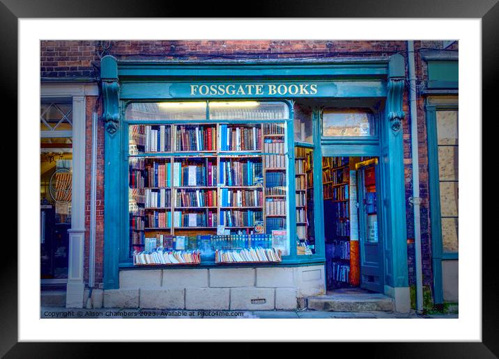 Fossgate Books York Framed Mounted Print by Alison Chambers