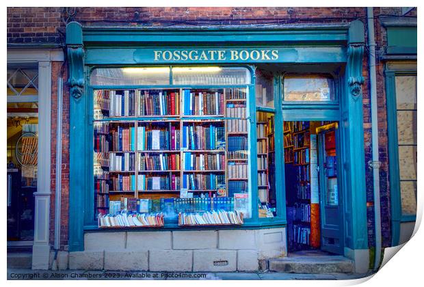 Fossgate Books York Print by Alison Chambers