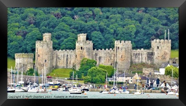 Majestic Conwy Castle and Tranquil Boats Framed Print by Mark Chesters