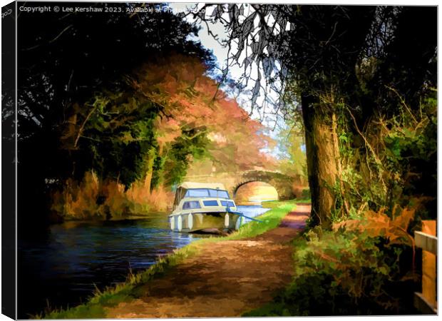 Serene Pathway: A Tranquil Journey on the Monmouth Canvas Print by Lee Kershaw
