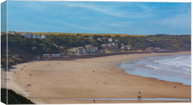 Filey Beach and the seas Canvas Print by Andrew Scott