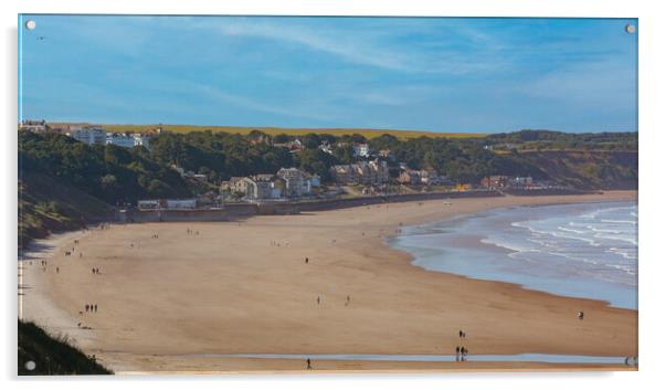 Filey Beach and the seas Acrylic by Andrew Scott