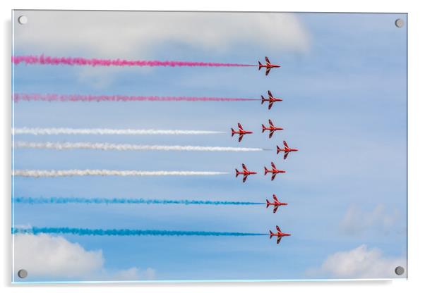 Red Arrows in formation Acrylic by Andrew Scott