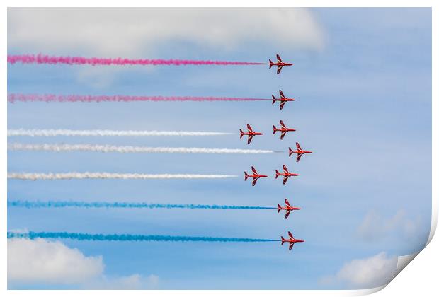 Red Arrows in formation Print by Andrew Scott