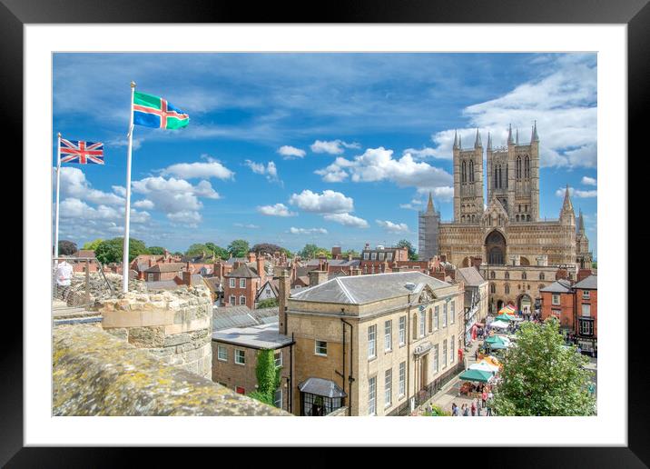 Lincoln Cathedral on a sunny day Framed Mounted Print by Andrew Scott