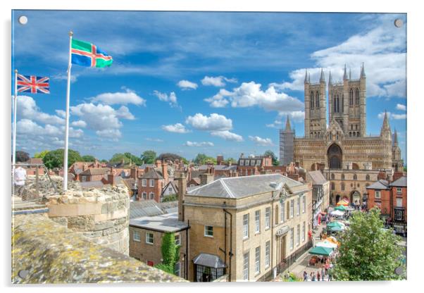Lincoln Cathedral on a sunny day Acrylic by Andrew Scott