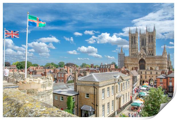 Lincoln Cathedral on a sunny day Print by Andrew Scott