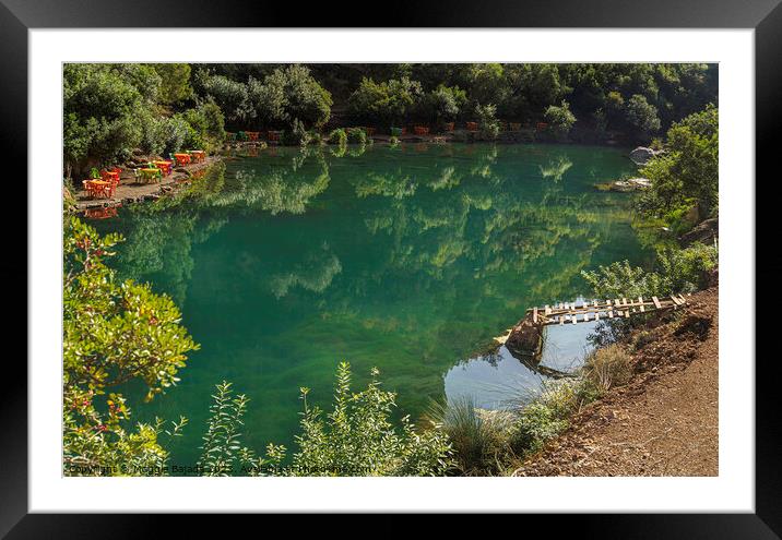 Hidden Gem Lake of Cascade d'Akchour, Chefcheoun Morocco. Framed Mounted Print by Maggie Bajada