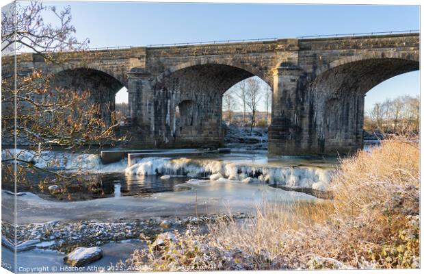 Alston Arches, Haltwhistle, Northumberland in Winter Canvas Print by Heather Athey