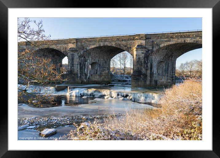 Alston Arches, Haltwhistle, Northumberland in Winter Framed Mounted Print by Heather Athey