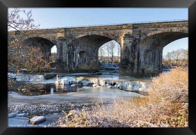 Alston Arches, Haltwhistle, Northumberland in Winter Framed Print by Heather Athey