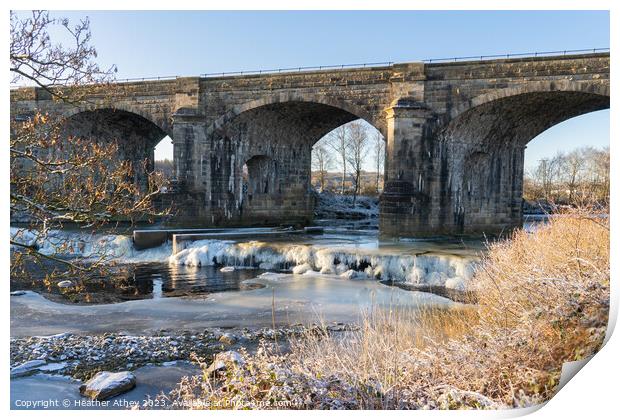 Alston Arches, Haltwhistle, Northumberland in Winter Print by Heather Athey