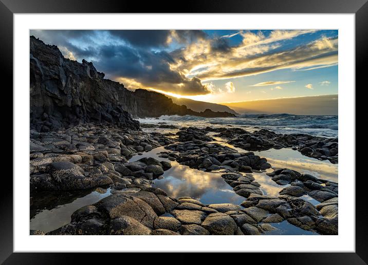 Sunset at El Hierro Framed Mounted Print by peter schickert