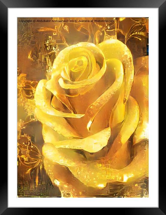 GOLDEN ROSE ART Framed Mounted Print by Abdulkabir Animashaun