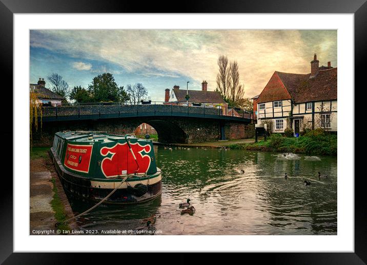 Hungerford Wharf and The Rose Framed Mounted Print by Ian Lewis