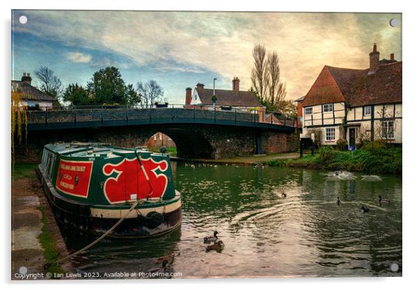 Hungerford Wharf and The Rose Acrylic by Ian Lewis