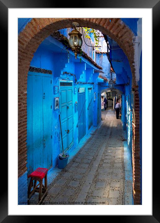 Narrow Streets of Morocco. Framed Mounted Print by Maggie Bajada