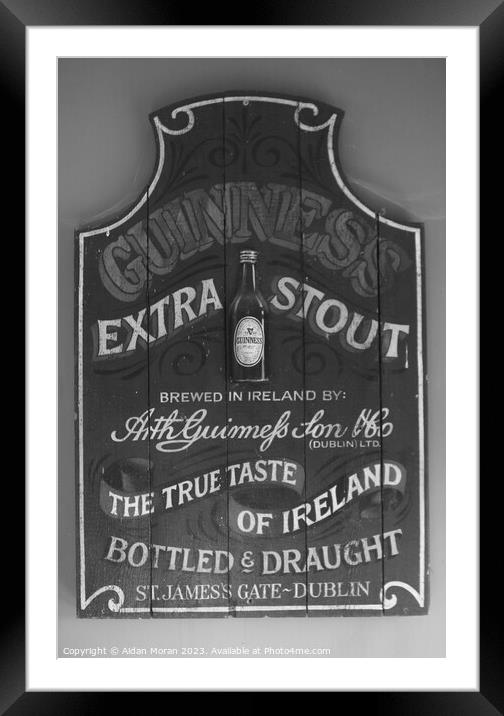 Guinness Sign  Framed Mounted Print by Aidan Moran