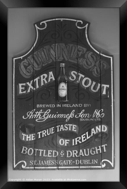 Guinness Sign  Framed Print by Aidan Moran