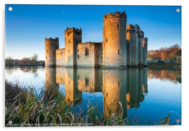 Bodiam Castle Acrylic by Slawek Staszczuk