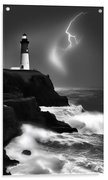 Thunderous Sea Beacon Acrylic by Roger Mechan