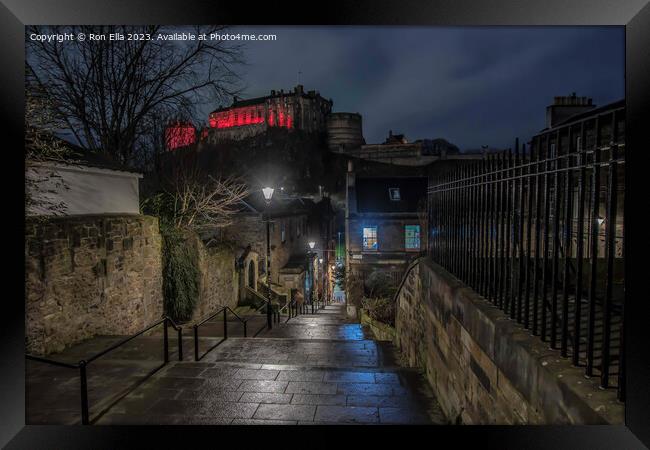 Night in Edinburgh Castle Framed Print by Ron Ella