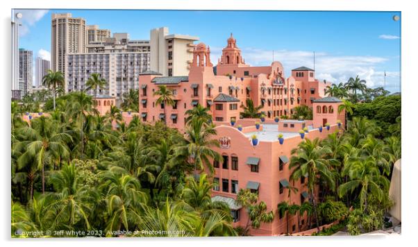 Royal Hawaiian Hotel in Waikiki Acrylic by Jeff Whyte