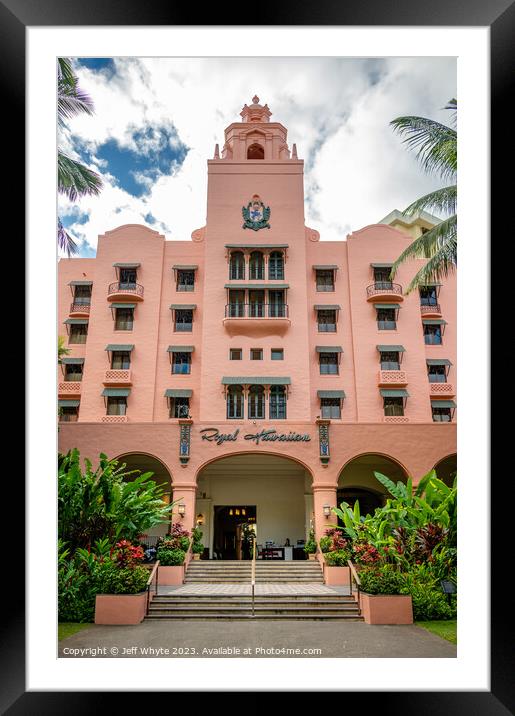 Royal Hawaiian Hotel in Waikiki Framed Mounted Print by Jeff Whyte