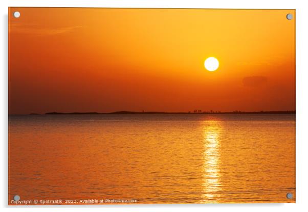 Caribbean island seascape with sunset sky Acrylic by Spotmatik 