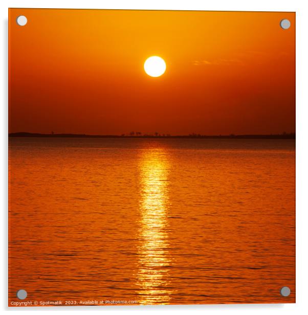 Tropical ocean sunset over ocean water luxury destination  Acrylic by Spotmatik 