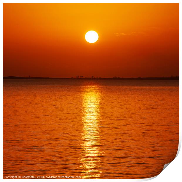 Tropical ocean sunset over ocean water luxury destination  Print by Spotmatik 