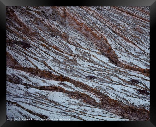 Ijen Indonesia hardened lava on rocky mountain slopes Framed Print by Spotmatik 